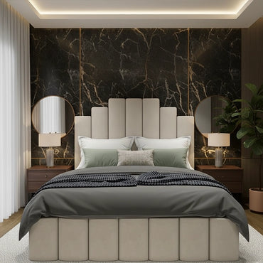 Veera Upholstered Plush Velvet Bed | Storage & Mattress