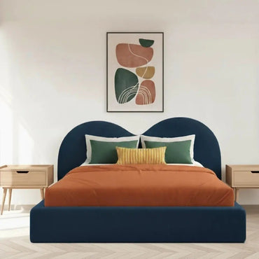 Heart Boucle Bed Teddy Fabric Bed frame
