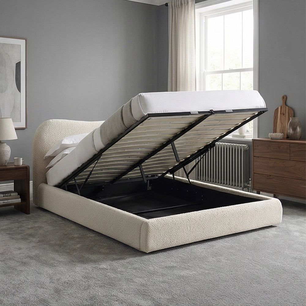 Ameer Boucle Bed | Teddy Fabric Bed Frame