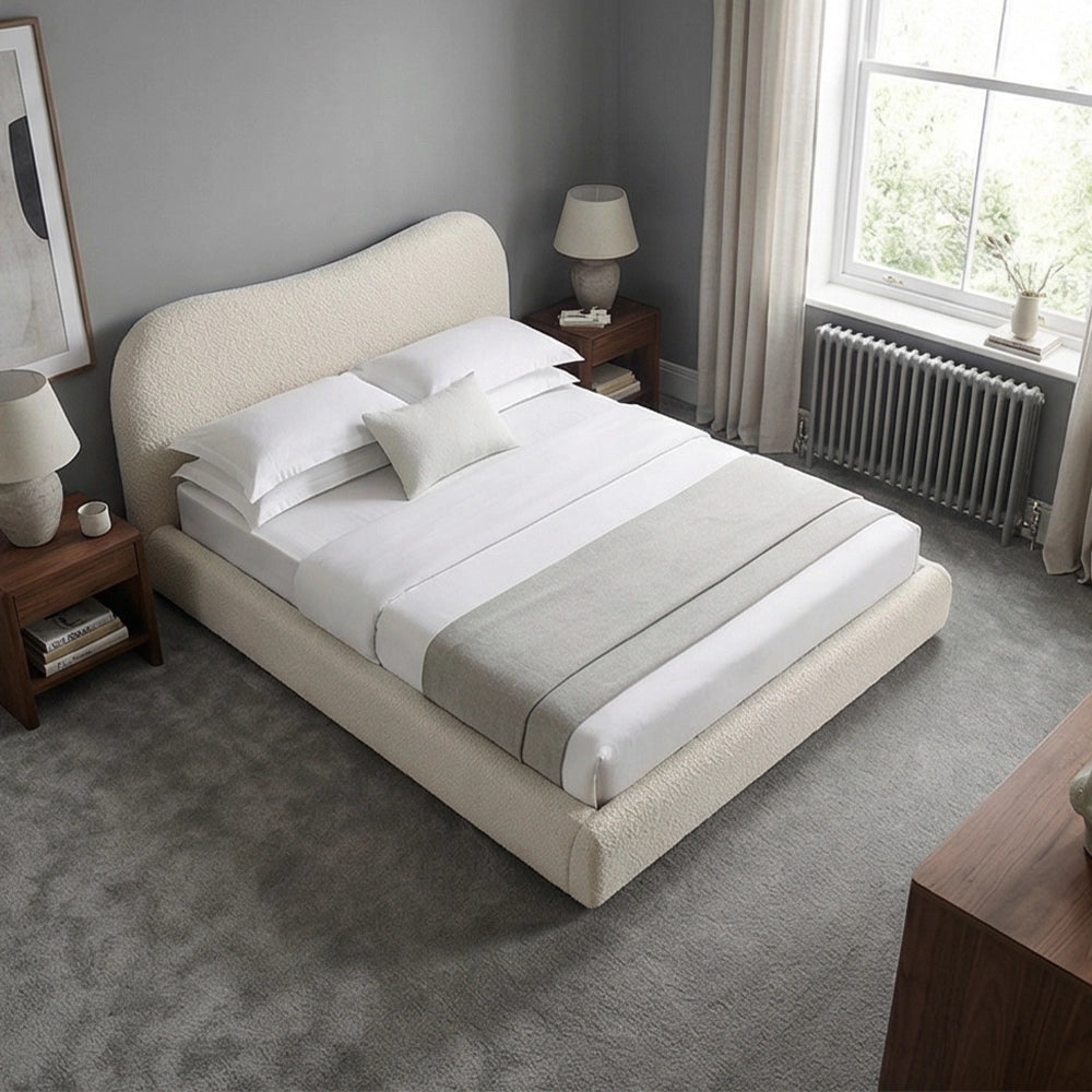 Ameer Boucle Bed | Teddy Fabric Bed Frame