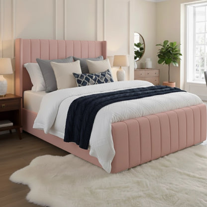 Elisa Plush Velvet Ottoman Storage Bed Frame UK