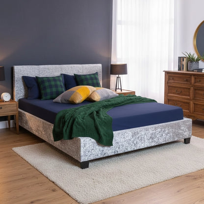 Emma Silver Fabric Ottoman Bed Frame | Modern Storage
