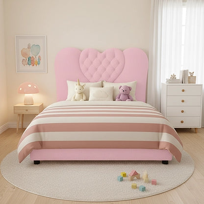 Luxury Heart Teddy Chesterfield Bed | Ottoman Storage