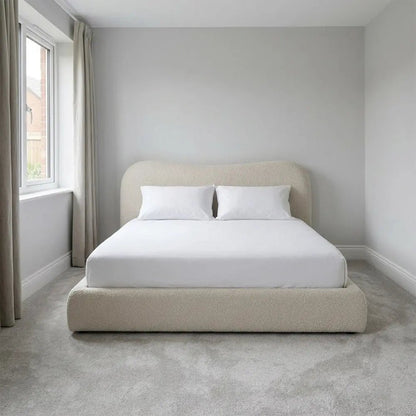 Ameri Boucle Teddy Fabric Bed Frame | Luxury Upholstered Bed with Storage Options | UK Sizes Available