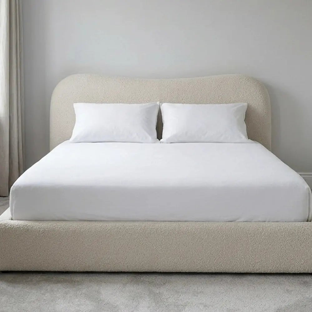 Ameri Boucle Teddy Fabric Bed Frame | Luxury Upholstered Bed with Storage Options | UK Sizes Available