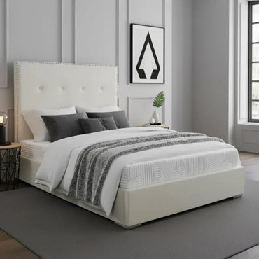 Aria Cream Fabric Upholstered Bed Frame