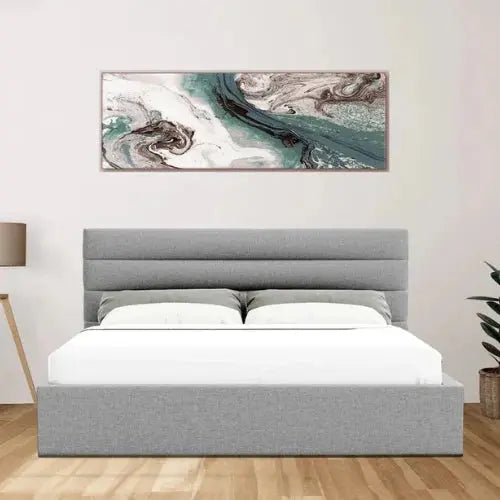 Benny Ottoman Gas Lift Fabric Storage Bed Frame