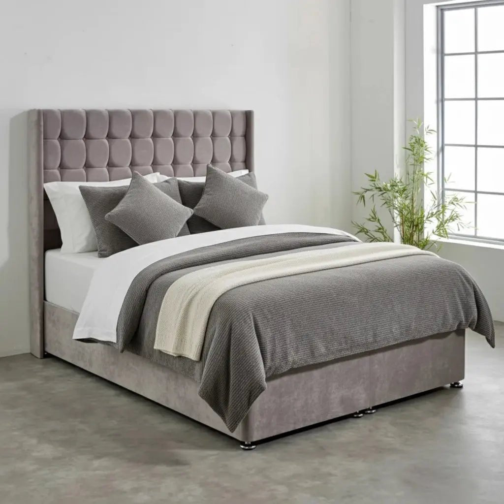 Bespoke Luxury Cubex Plush Velvet Upholstered Ottoman Storage Divan Bed Frame