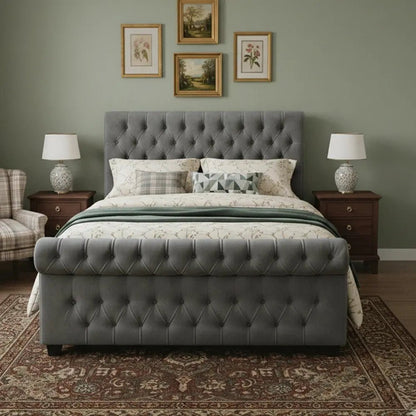 Bespoke Sleigh Bed Frame - Any Fabric