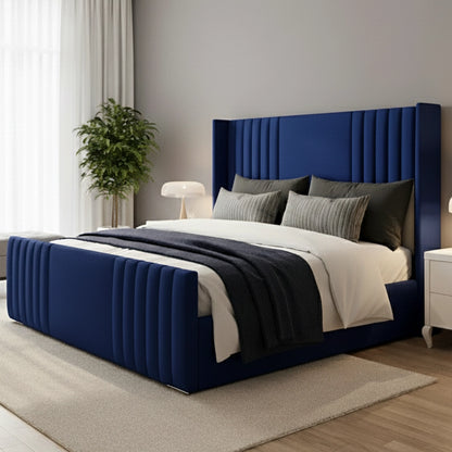 NewYork Upholstered Wing Bed | Gas Lift Storage