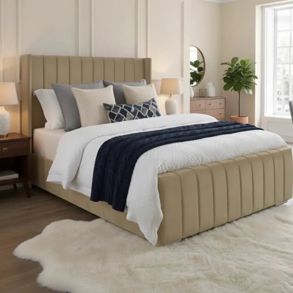 Elisa Plush Velvet Ottoman Storage Bed Frame | Modern Storage Bed UK