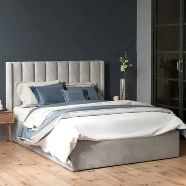 Emilie Ottoman Gas Lift Storage Wing Bed Frame