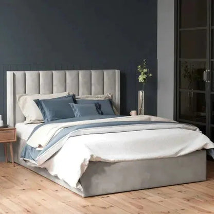 Emilie Ottoman Gas Lift Storage Wing Bed Frame