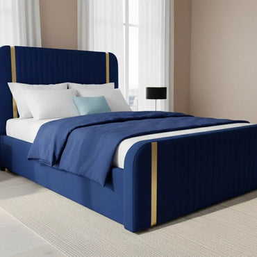 Night Bird Curved Panel Beds and Mattress Ottoman Gas Lift Storage Option